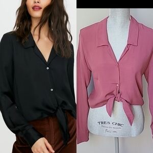 Aritzia Wilfred Tie-Front Blouse